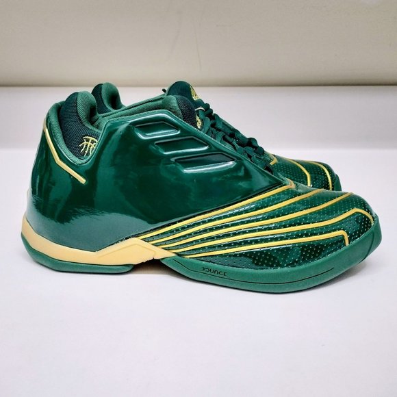 New Adidas Men's Size 8 T-MAC 2.0 RESTOMOD SVSM SHOES Green Gold Lebron FY9931 - Picture 3 of 10